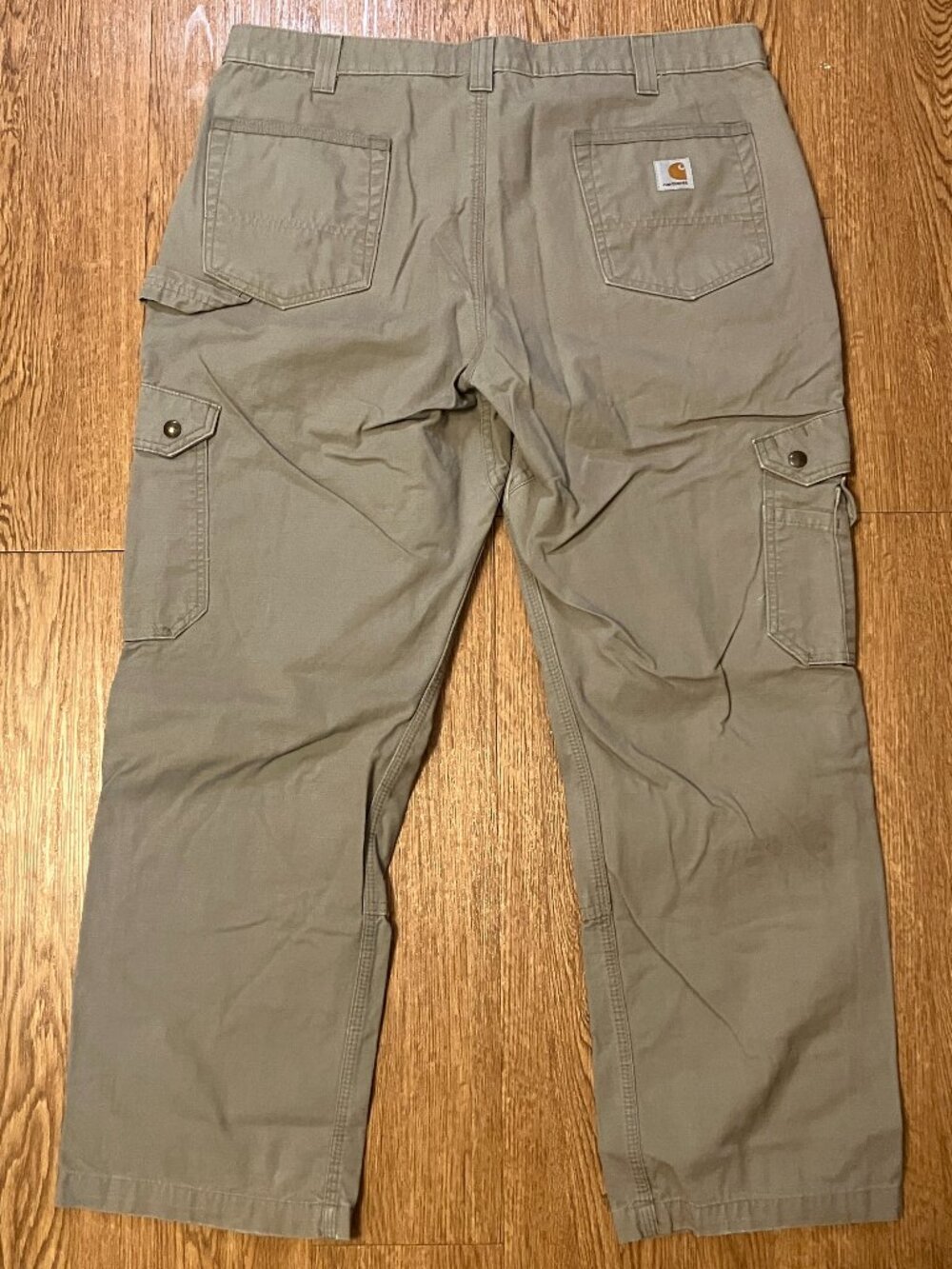 Carhartt Cargo Pants 38x30 Double Knee B342 Desert Tan Cotton Ripstop Workwear - Picture 6 of 9